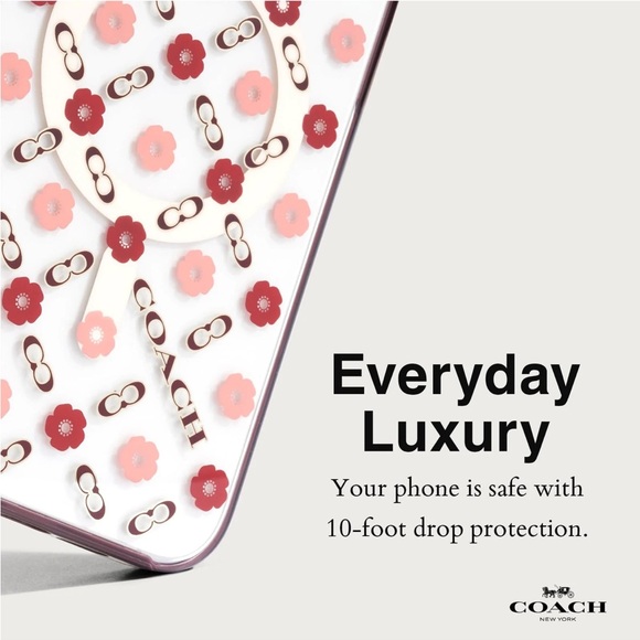 NEW Coach Tea Rose MagSafe iPhone 15 Pro Phone Case‎ Logo Flowers Floral - Picture 6 of 9